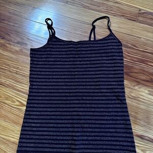 LOFT Burgundy and Silver  Striped Camisole